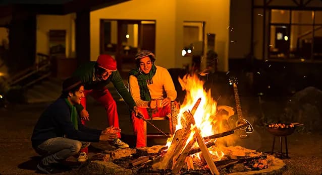 Campfire experience at homestay in Uttarakhand