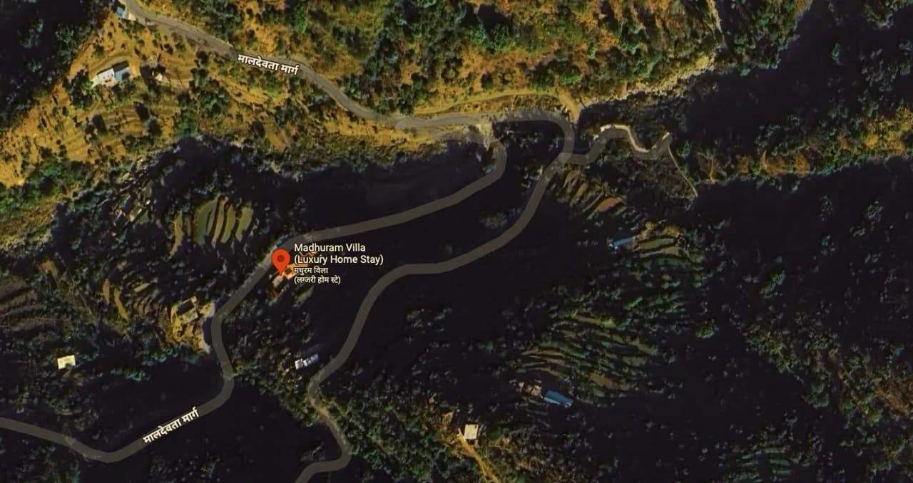 Aerial view of Madhuram Stays  Uttarakhand